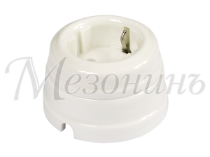 Ретро розетка фарфоровая с 3/К, Белый, ТМ МезонинЪ GE70303-01