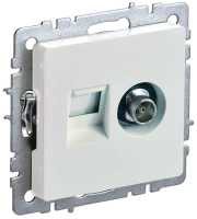 Розетка комп.+тв. RJ45+TV Cat. 5e, Жемчуг, Brite IEK BR-AK20-1-K36