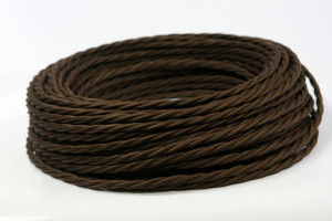 Ретро кабель витой 2x0,75 шоколад (бухта 50 м.), Interior Wire ПРВ2075-ШКД