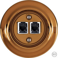 Розетка комп. фарфоровая RJ45 cat.6е, медный глянцевый, Katy Paty OPCUNGsCat6 