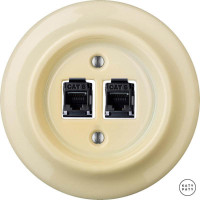 Розетка комп. фарфоровая RJ45 cat.6е, ваниль глянцевая, Katy Paty PNFLGsCat6 