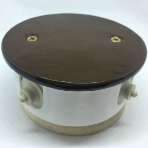 Распаечная коробка D80 с круглой крышкой, подложка береза, коричневый, ЦИОН РКК-К1