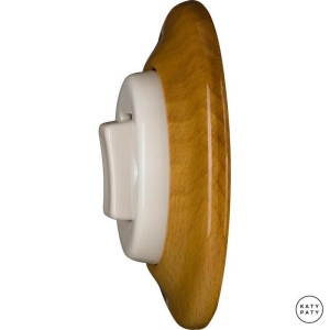 Выключатель кнопочный 1 кл. перекрестный, бук глянцевый, Katy Paty LIFAGW7