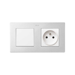 Рамка 2 местная, Алюминий, Simon 24 2400620-033