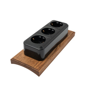 Накладка 3 местная деревянная на бревно D300 мм, Ясень в масле, DecoWood ОММ3-300