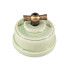 Выключатель керамика 2 кл. (4 положения), зеленый verde, ручка бронза, Leanza ВП2ЗБ