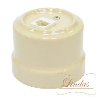Розетка керамика компьютерная RJ45 Cat 6e, слоновая кость Lindas 32109 