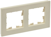 Рамка 2 местная, Бежевый Рифленый, Brite IEK BR-M22-51-K10