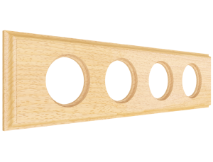 Рамка 4 местная деревянная (внутренний монт.), прямоугольник, Бук натуральный, Лахта ТМ МезонинЪ GE70864-25