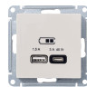Розетка USB для быстрой зарядки, тип A+C 45Вт, Бежевый, AtlasDesign SE ATN000229