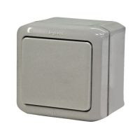 Кнопка без фиксации 1 кл. герметичная IP44,, серая, Quteo Legrand 782335