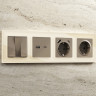 Лицевая панель розетки USB для быстрой зарядки тип A+C, Темная бронза матовый, ALFA Quant Ambrella Volt AP6410