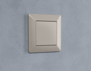 Лицевая панель заглушки с суппортом, Серо-бежевый матовый, ALFA Quant Ambrella Volt AP3760