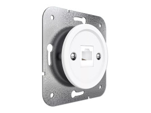 Розетка компьютерная RJ45 (внутренний монт.), Белая ночь, Лахта ТМ МезонинЪ GE35341-40