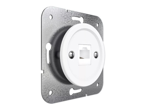 Розетка компьютерная RJ45 (внутренний монт.), Белая ночь, Лахта ТМ МезонинЪ GE35341-40