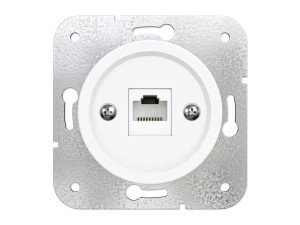 Розетка компьютерная RJ45 (внутренний монт.), Белая ночь, Лахта ТМ МезонинЪ GE35341-40
