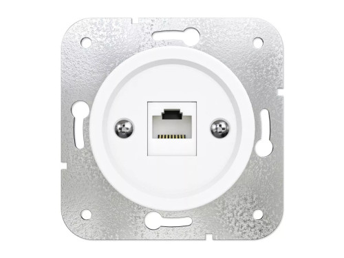 Розетка компьютерная RJ45 (внутренний монт.), Белая ночь, Лахта ТМ МезонинЪ GE35341-40