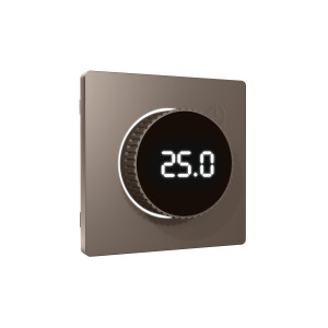 Лицевая панель терморегулятора теплого пола электронного, Темная бронза матовый, ALFA Quant Ambrella Volt AP6358