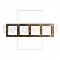 Рамка 4 местная деревянная под электрику JUNG/ABB Basic, Черный/Золото, DecoWood РЮАМ4-ЧЗ