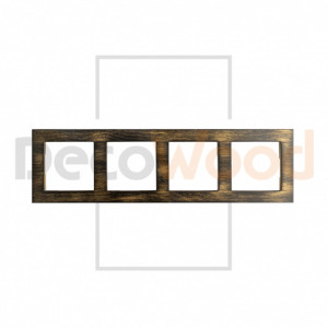 Рамка 4 местная деревянная под электрику JUNG/ABB Basic, Черный/Золото, DecoWood РЮАМ4-ЧЗ