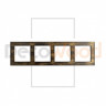 Рамка 4 местная деревянная под электрику JUNG/ABB Basic, черный-золото, DecoWood РЮАМ4-ЧЗ