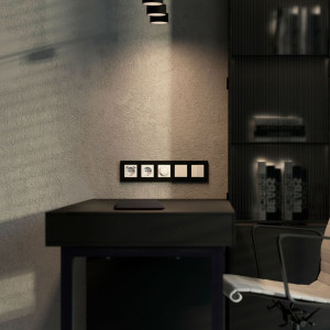 Рамка 5 местная пластик, Черный матовый, Slab Werkel W0052908