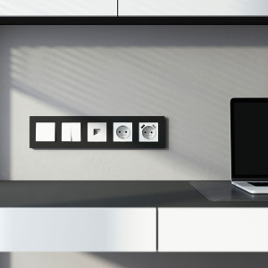 Рамка 5 местная пластик, Черный матовый, Slab Werkel W0052908