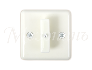 Выключатель фарфоровый 1 кл. проходной (2 положения), Белый, ТМ МезонинЪ GE80404-01