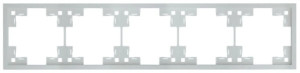 Рамка 5 местная, Серебро, Standart Rikett 35850 SV