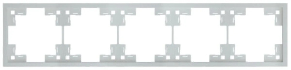 Рамка 5 местная, Серебро, Standart Rikett 35850 SV