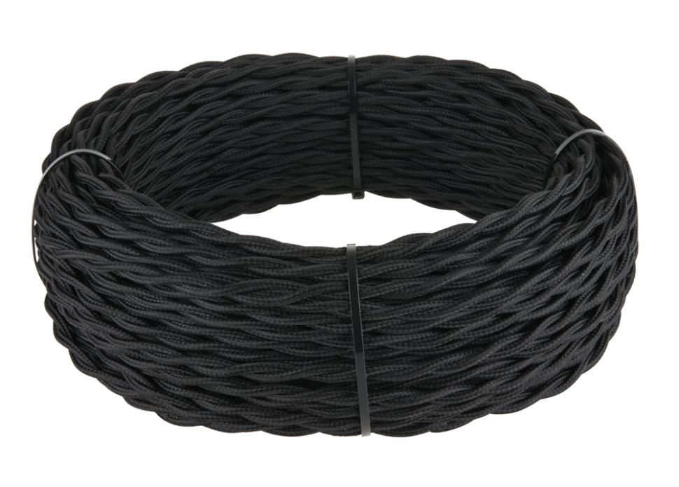 Ретро кабель витой 2x2,5 черный Werkel a039931 (W6452608)