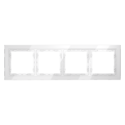 Рамка 4 местная, стекло, Белый, S70 Voltum VLS110401