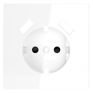 Лицевая панель для розетки с З/К и шторками, с USB A+C, Белый глянцевый, S70 Voltum VLS001001