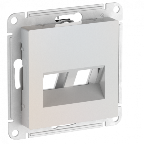 Лицевая панель для розетки компьютерной 2-ой RJ45 Keystone, Жемчуг, AtlasDesign SE ATN000490