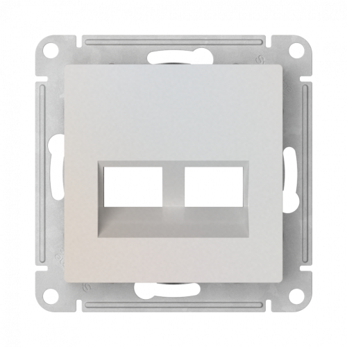 Лицевая панель для розетки компьютерной 2-ой RJ45 Keystone, Жемчуг, AtlasDesign SE ATN000490