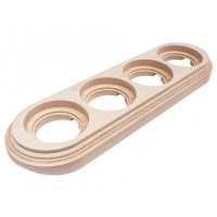 Рамка 4 местная дерево на бревно D320, Натурэль, Bironi BFC32-640-10