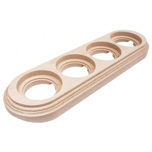 Рамка 4 местная дерево на бревно D320, Натурэль, Bironi BFC32-640-10