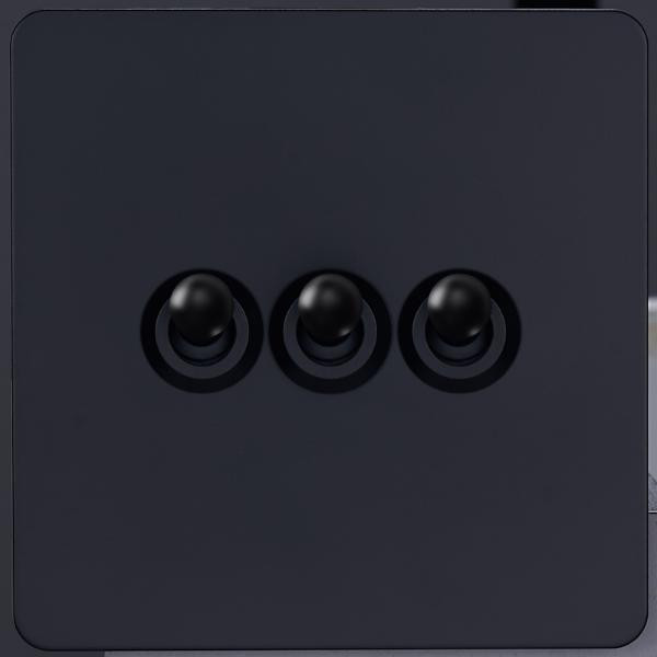 Выключатель тумблерный 3 кл. (внутренний монт.), Черный, Leon Salvador SBAN11A1A3