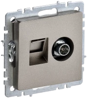 Розетка комп.+тв. RJ45+TV Cat. 5e, Шампань, Brite IEK BR-AK20-1-K37
