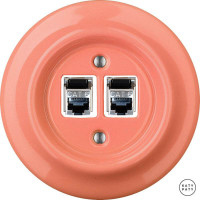 Розетка комп. фарфоровая RJ45 cat.6е, лосось глянцевый, Katy Paty PNSAGsCat6e 