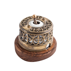 Рамка 1 местная под электрику Salvador на бревно D240 мм, Ясень в масле, DecoWood ОМРСМ1-240