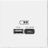 Розетка USB для быстрой зарядки, тип A+C 45Вт, Белый, ArtGallery SE GAL000129