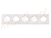 Рамка 5 местная пластик, квадрат, Перламутр, серия Прованс, Bylectrica ЮЛИГ.735212.504