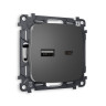 Розетка USB для быстрой зарядки тип A+C, Антрацит серый, OMEGA Quant Ambrella Volt MO661010