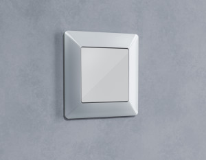 Лицевая панель заглушки с суппортом, Серебро глянец, ALFA Quant Ambrella Volt AP4160