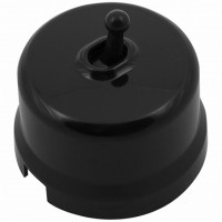 Выключатель пластик тумблерный без фиксации 1 кл., Чёрный, Bironi B1-230-23-PB