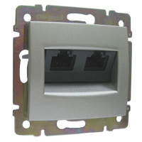 Розетка 2ая компьютерная RJ45 Cat. 6, алюминий, Valena Classic Legrand 770247