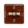 Выключатель фарфоровый 1 кл. проходной (2 положения), коричневый, ТМ МезонинЪ GE80404-04