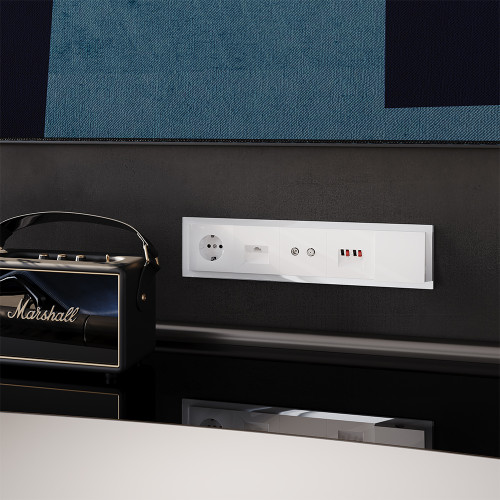 Рамка 5 местная, стекло, Белый, Voltum S70 VLS110501