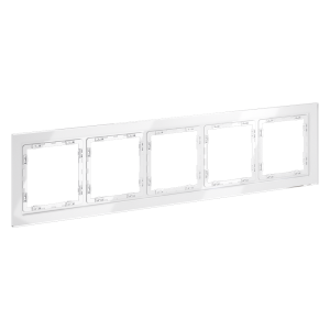 Рамка 5 местная, стекло, Белый, Voltum S70 VLS110501